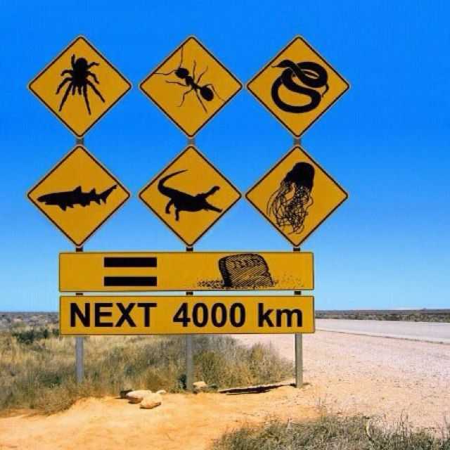 Дорожные знаки в Австралии