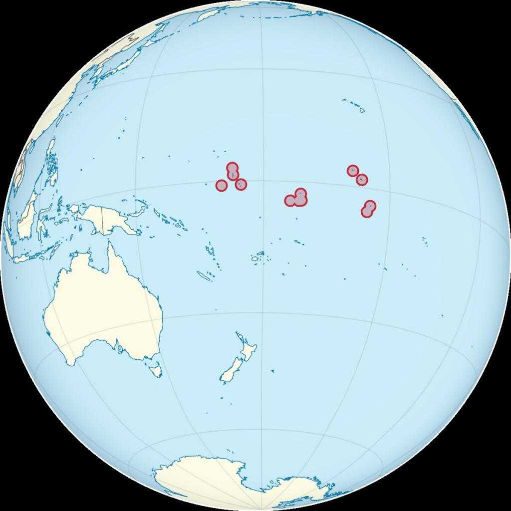 Республика Кирибати на карте мира